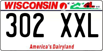WI license plate 302XXL