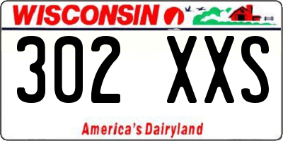 WI license plate 302XXS