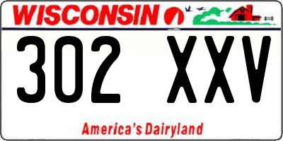 WI license plate 302XXV
