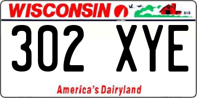 WI license plate 302XYE