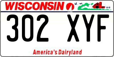 WI license plate 302XYF