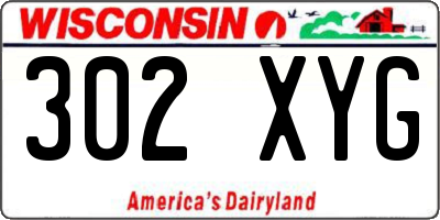 WI license plate 302XYG
