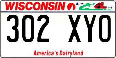 WI license plate 302XYO