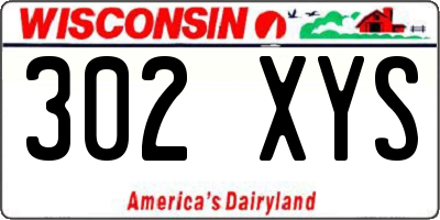 WI license plate 302XYS