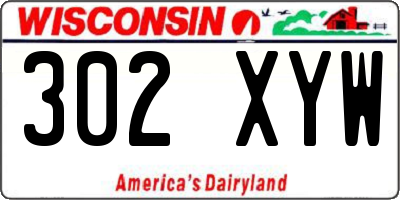 WI license plate 302XYW