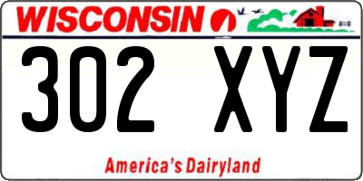 WI license plate 302XYZ