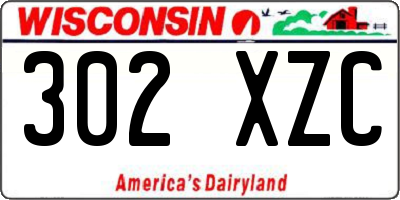 WI license plate 302XZC