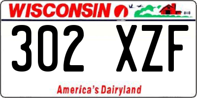 WI license plate 302XZF
