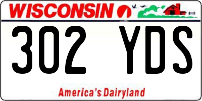 WI license plate 302YDS