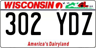 WI license plate 302YDZ