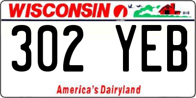 WI license plate 302YEB