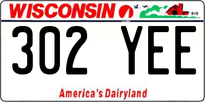 WI license plate 302YEE