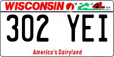WI license plate 302YEI