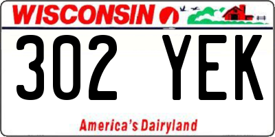 WI license plate 302YEK