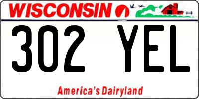 WI license plate 302YEL