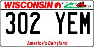 WI license plate 302YEM