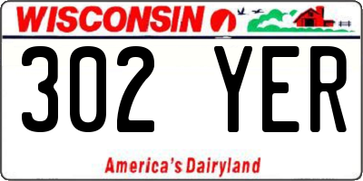 WI license plate 302YER