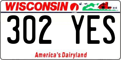 WI license plate 302YES