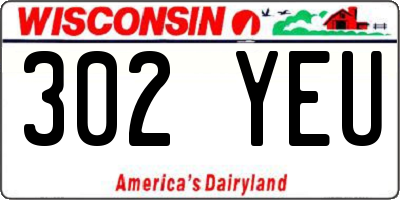 WI license plate 302YEU