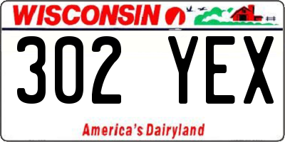 WI license plate 302YEX