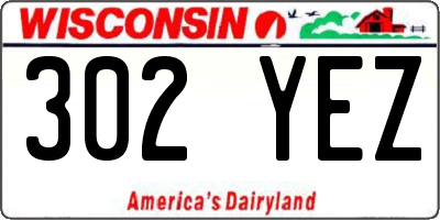 WI license plate 302YEZ