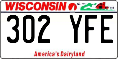 WI license plate 302YFE
