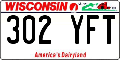 WI license plate 302YFT