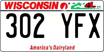WI license plate 302YFX