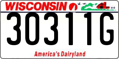 WI license plate 30311G