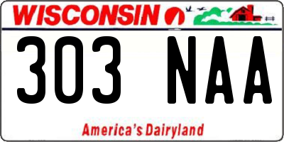 WI license plate 303NAA