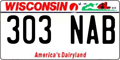 WI license plate 303NAB