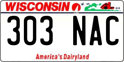 WI license plate 303NAC