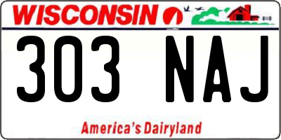 WI license plate 303NAJ