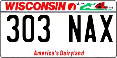 WI license plate 303NAX