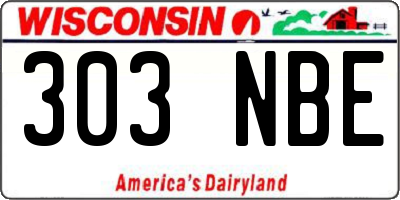 WI license plate 303NBE