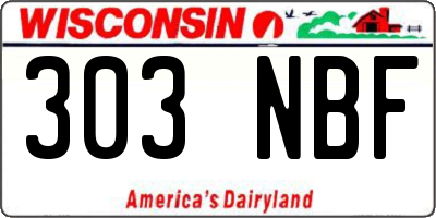 WI license plate 303NBF