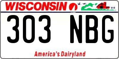 WI license plate 303NBG