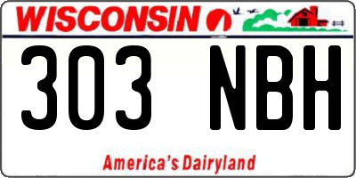 WI license plate 303NBH