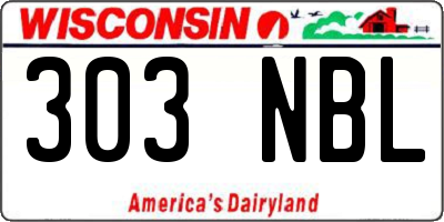 WI license plate 303NBL