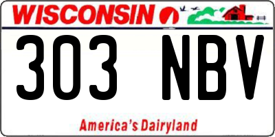 WI license plate 303NBV