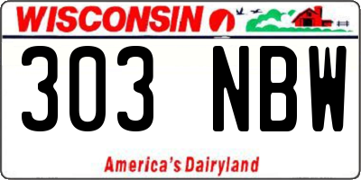 WI license plate 303NBW
