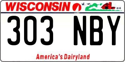 WI license plate 303NBY
