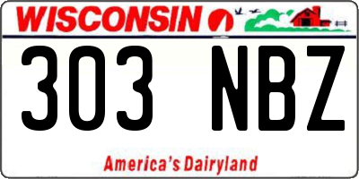 WI license plate 303NBZ