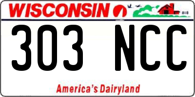 WI license plate 303NCC