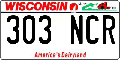 WI license plate 303NCR