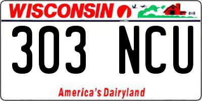 WI license plate 303NCU
