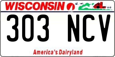 WI license plate 303NCV