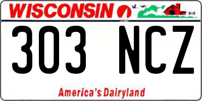 WI license plate 303NCZ