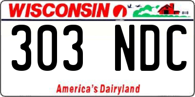 WI license plate 303NDC