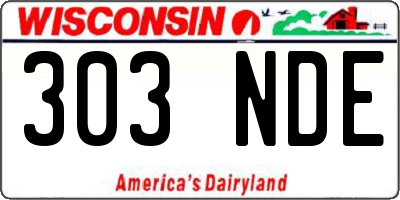 WI license plate 303NDE